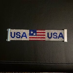 Silver tone multicolor Austrian crystal magnetic bracelet, USA